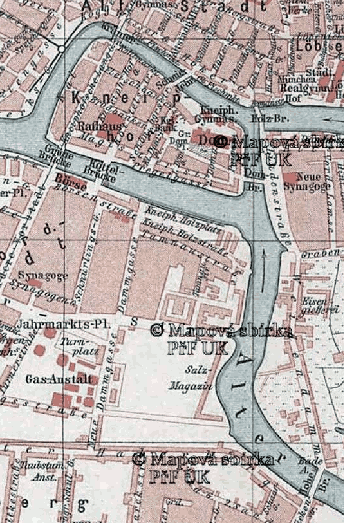 Map of Konigsberg's with its seven bridges